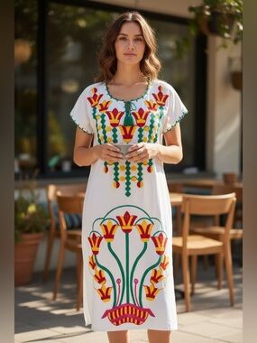 embroidered mexican peasant dress Embroidered Mexican Dress